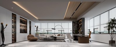 现代经理办公室3D模型下载